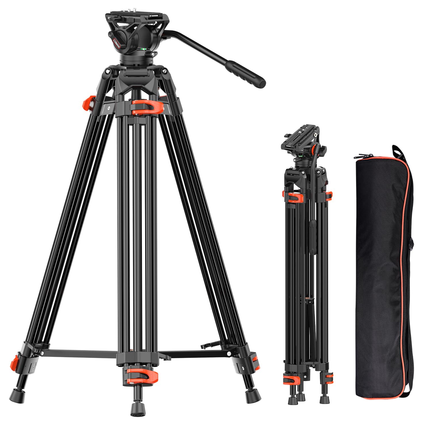 Trépied Professionnel Lourd Elite Series 75" Avec Rotule Et Mallette - Pour Sony Et Autres