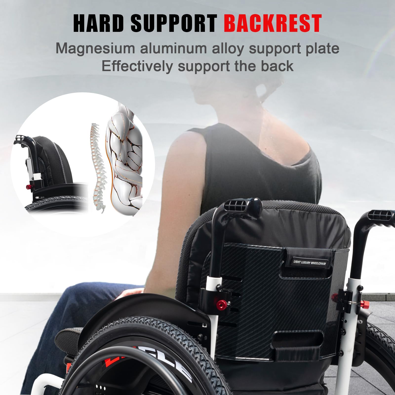 Silla de Ruedas Deportiva Manual Plegable - Ultraligera de Aleación de Aluminio,carga 100 kg,silla De Ruedas De Transporte Plegable Deportiva,Freno de mano, liberación rápida(Seat width 42cm/16.5in,A)