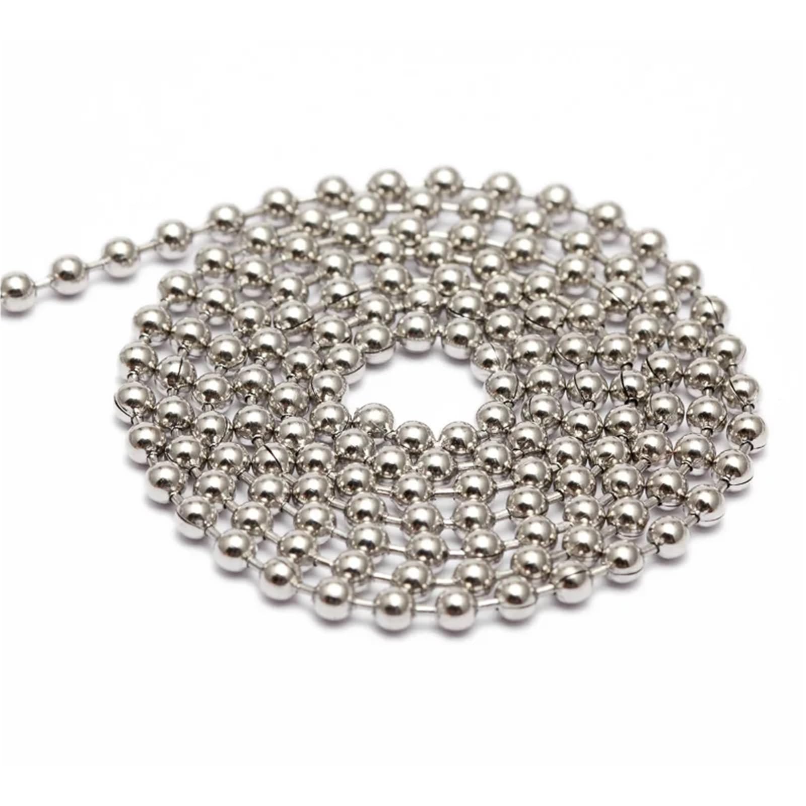 Łańcuszki kulkowe, Łańcuch kulkowy ze stali nierdzewnej luzem materiały do ​​wyrobu biżuterii 1,5 mm 2,4 zroszony(2mm Chains)