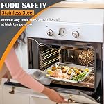 12.5” Baking Sheet Pan (2Pcs), Joyfair Stainless Steel Toaster Oven Trays | Metal Cookie Sheets Pans Set, Commercial Kitchen Bakeware for Jelly Roll/Bread/Bacon, Rust-free&Dishwasher Safe, Rectangular
