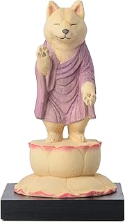 動物守護 ペット供養の来迎 犬阿弥陀【小サイズ】-感應寺特別祈祷-＿動物守護 猫buddha 木彫り 仏像 フィギュア 戌 干支 十二支 縁起 風水 置物（NBいぬあみだＳ