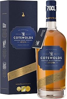 Cotswolds Founders Choice Single Malt Whisky with Gift Box 70cl 591 vol NonChill Filtered No Caramel Colouring Award Winning English Whisky Best enjoyed neat or in an Old Fashioned