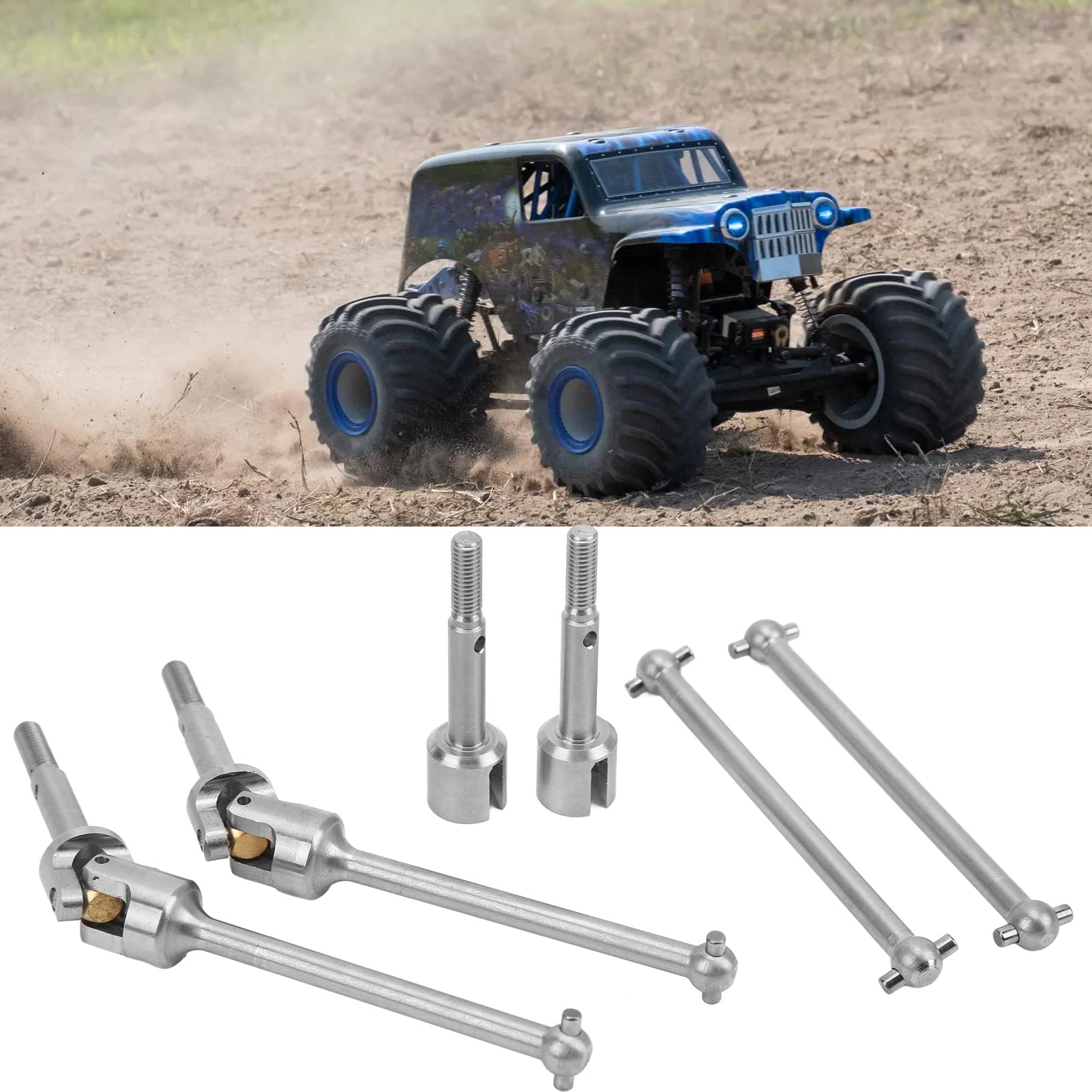DYTWXG Albero di Trasmissione Anteriore per Camion RC 1/8, Kit Albero di Trasmissione Anteriore ad Alte Prestazioni antiruggine Funzionamento Semplice