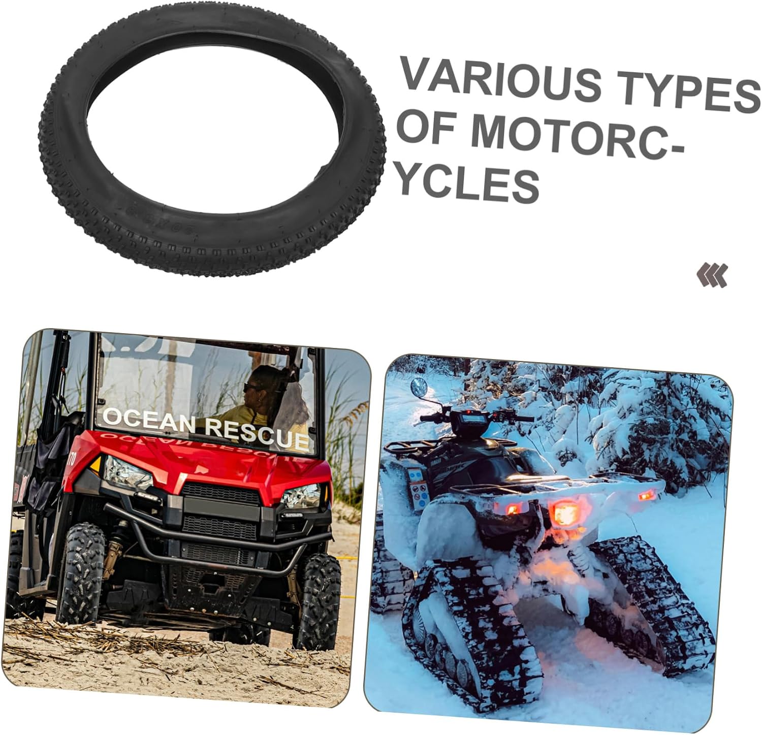 Rubber Snowmobile Tire Shockproof Puncture-resistant Design for Beach and Off-road Use Enhanced Stability and Traction for Challenging