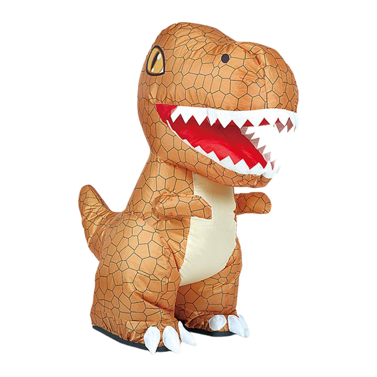 Qianly Juguete Eléctrico Dinosaurio Inflable Control Remoto Inflación Automática Rotación de 360 Grados Y Música Activa Adecuado para Niños Fiestas de Cumple, MarrÓn