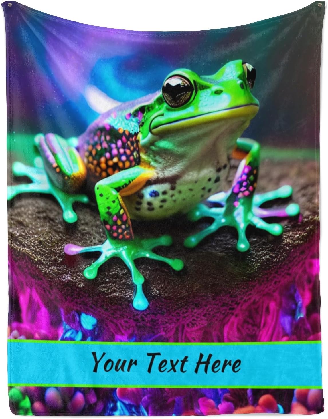 Customized Frog Blankets and Throws, Personalized Blanket with Name for Girl Women, Soft and Comfortable, 60" x 80"
