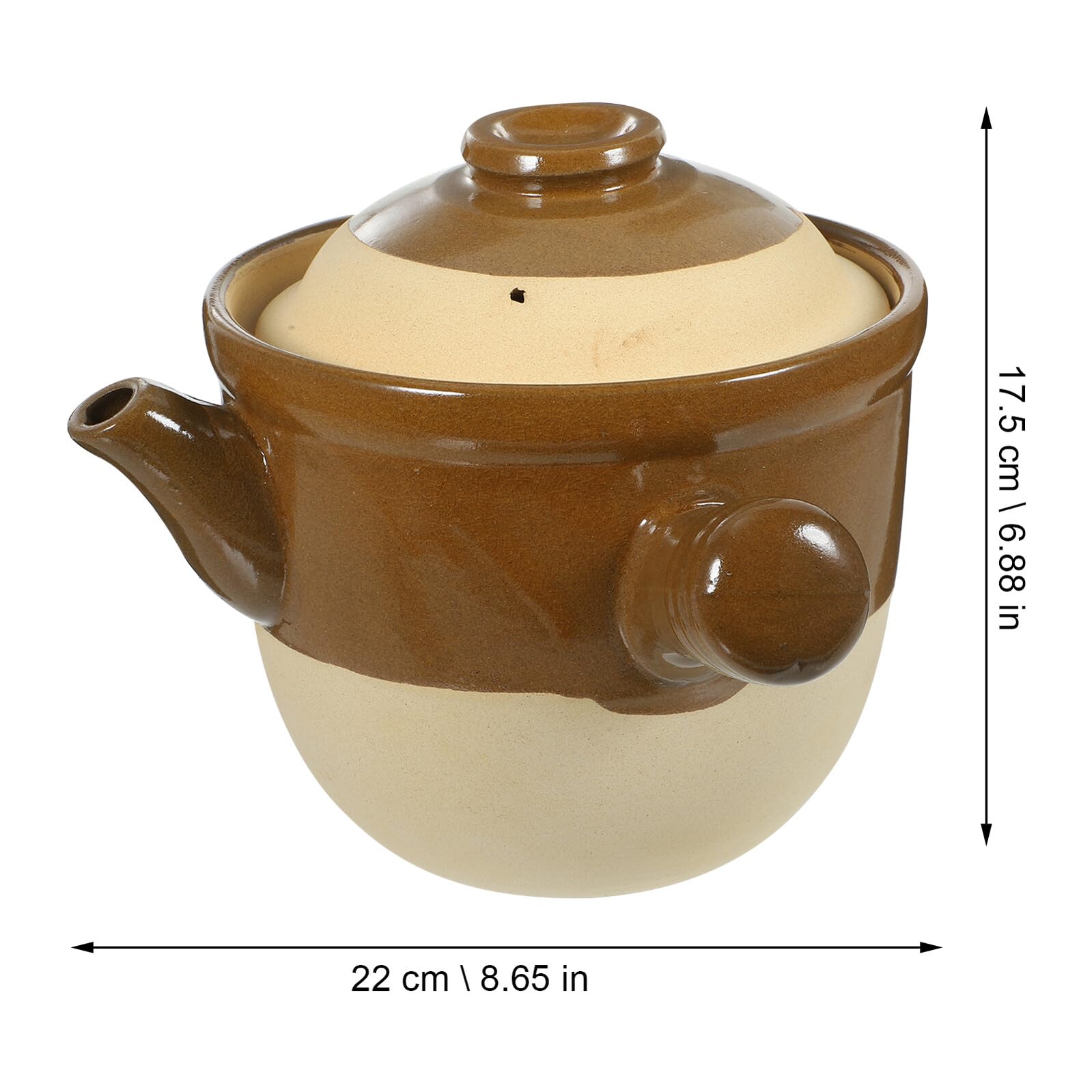 Olla de Cocina de Barro de Cerámica 2l para Hervir Medicina Tradicional Resistente a Alta Temperatura Adecuado para Preparar Sopas