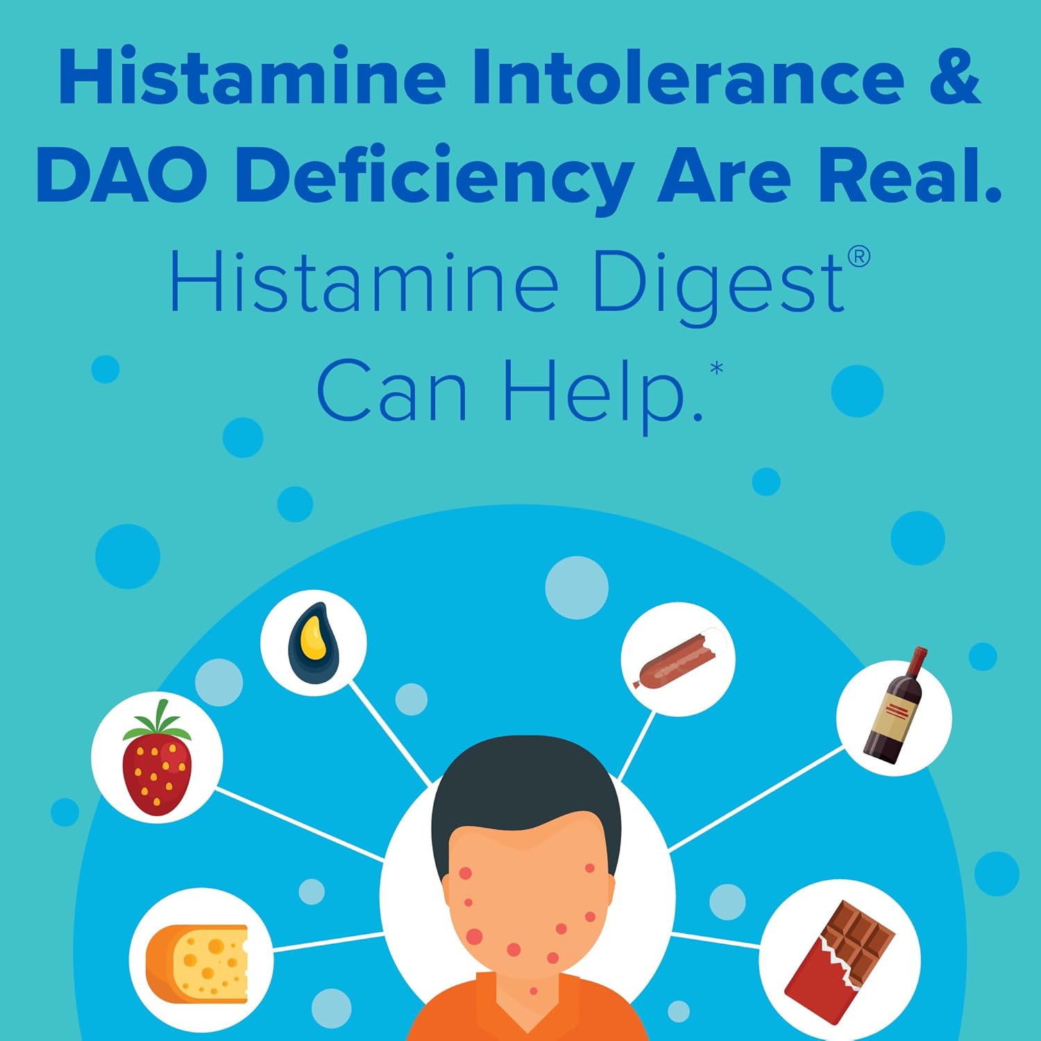 Omne Diem Histamine Digest 15000 HDU DAO Enzyme Supplement (Diamine Oxidase) 30 Caps – Histamine Digestive Support for Histamine-Rich Foods – DAO Enzymes for Gut Health & Histamine Metabolism