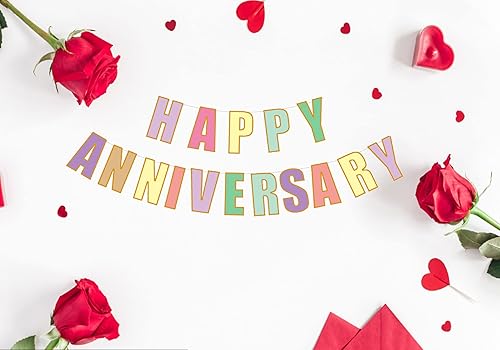 Miniatura 6 de Cartel de feliz aniversario, suministros divertidos de fiesta de aniversario de boda, suministros de fiesta