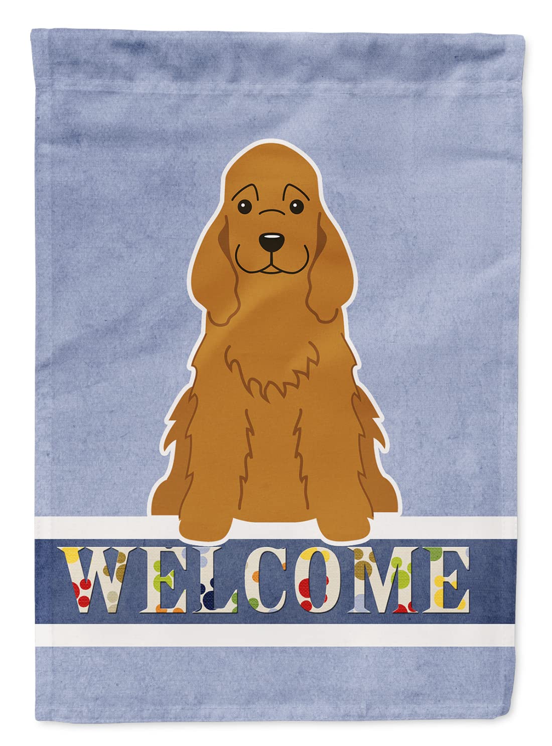 Caroline S Treasures Bandiera Da Giardino Con Cocker Spaniel Rosso E Scritta Welcome, 27,9x38,1 Cm, Double Face