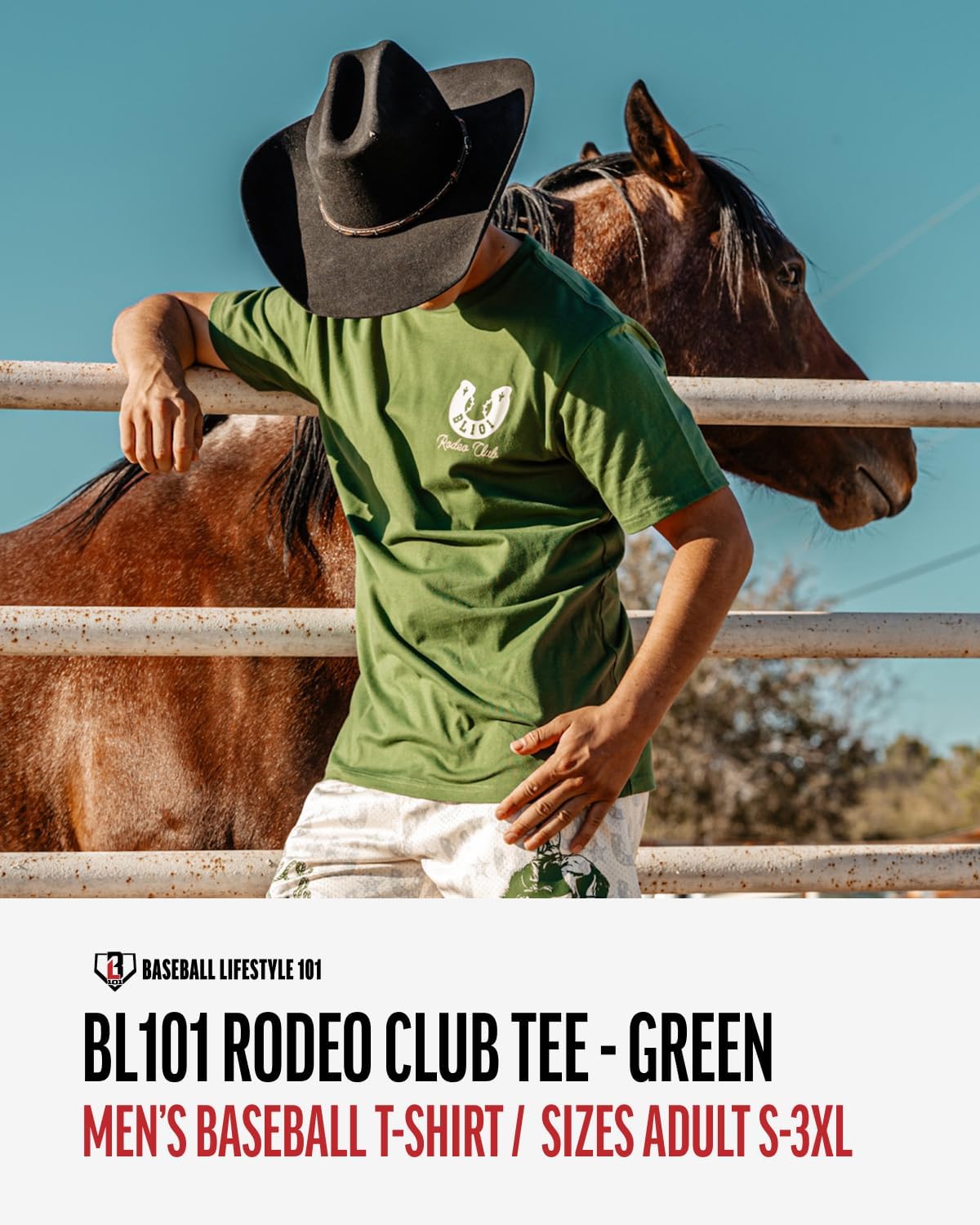Baseball Lifestyle 101 Men's Rodeo Club T-Shirt, Short Sleeve, Crew Neck, Adult Sizes S-3XL