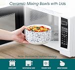 Vancasso Bols en céramique avec ensemble de lids 4, Servir des bols pour le stockage alimentaire, prép bol, bol en céramique pour cuisine, micro-ondes & Lave-vaisselle sans danger, 60+36+20+10 Oz, Series Séléne