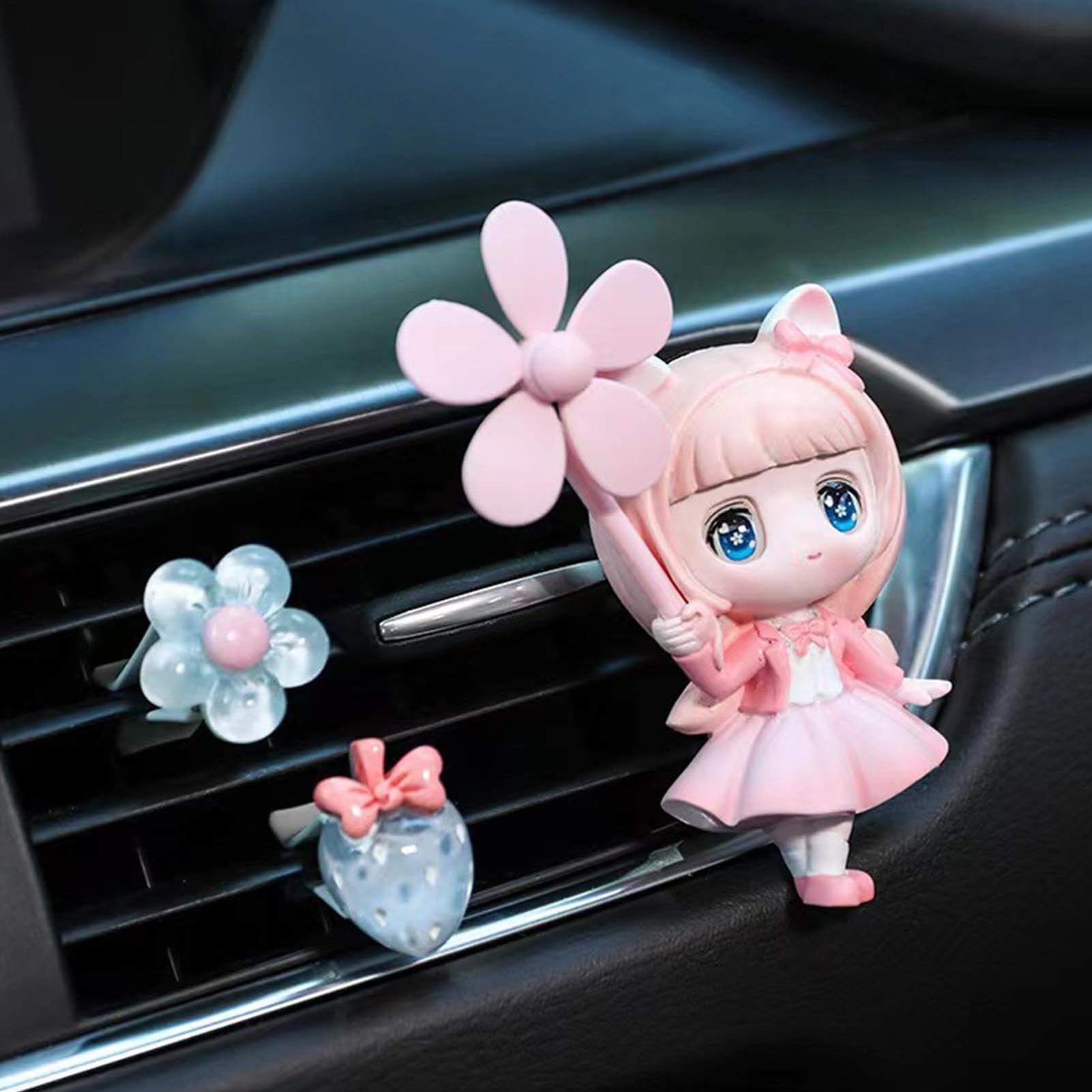 Nixiara Cute Car Air Vent Clips, Cartoon Car Air Fresheners Ventilation Clips - Air Outlet Automotive Cartoon Sent Diffuser Freshener,Exquisite Adjustable Car -Fragrance Decoration for — view 3