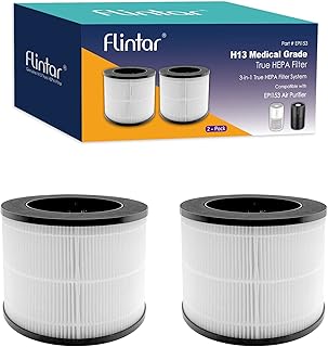 EPI153 Replacement Filter, Compatible with MOOKA and KOIOS EPI153 EP1153 Air Purifier EPI-153, 3-in-1 H13 Grade True HEPA and Activated Carbon Filter, 2-Pack