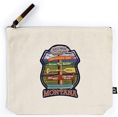 Lantern Press Bozeman, Montana, Destination Signpost, Contour (100% Cotton Canvas Travel Accessory Go Bag)