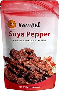 KomBei Suya Spice HOT - Authentic Nigerian Yaji, Premium African Seasoning Powder | Suya Pepper mix for Beef Steak, Chicken, Seafood, Kebabs & BBQ Dry Rub - 7oz (Spicy Hot)