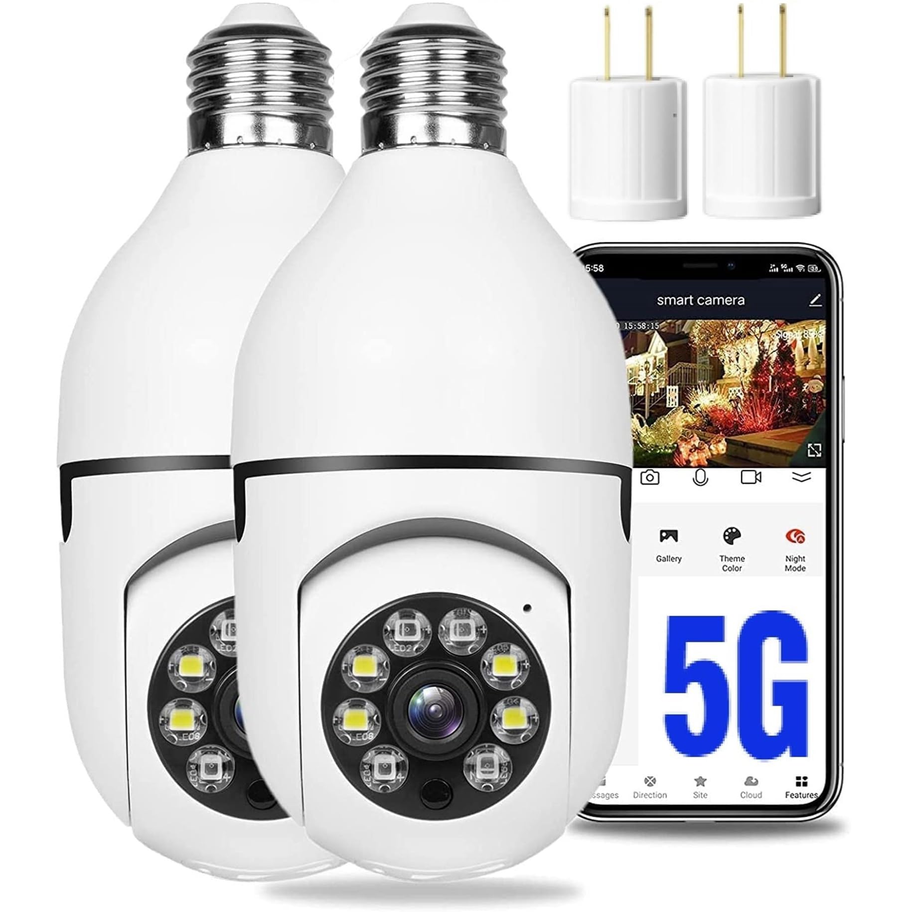 Zewnętrzne bezprzewodowe kamery bezpieczeństwa 360 stopni 2,4 GHz 5 GHz kamera wewnętrzna WiFi 1080p do domu system kamer wykrywania ruchu audio