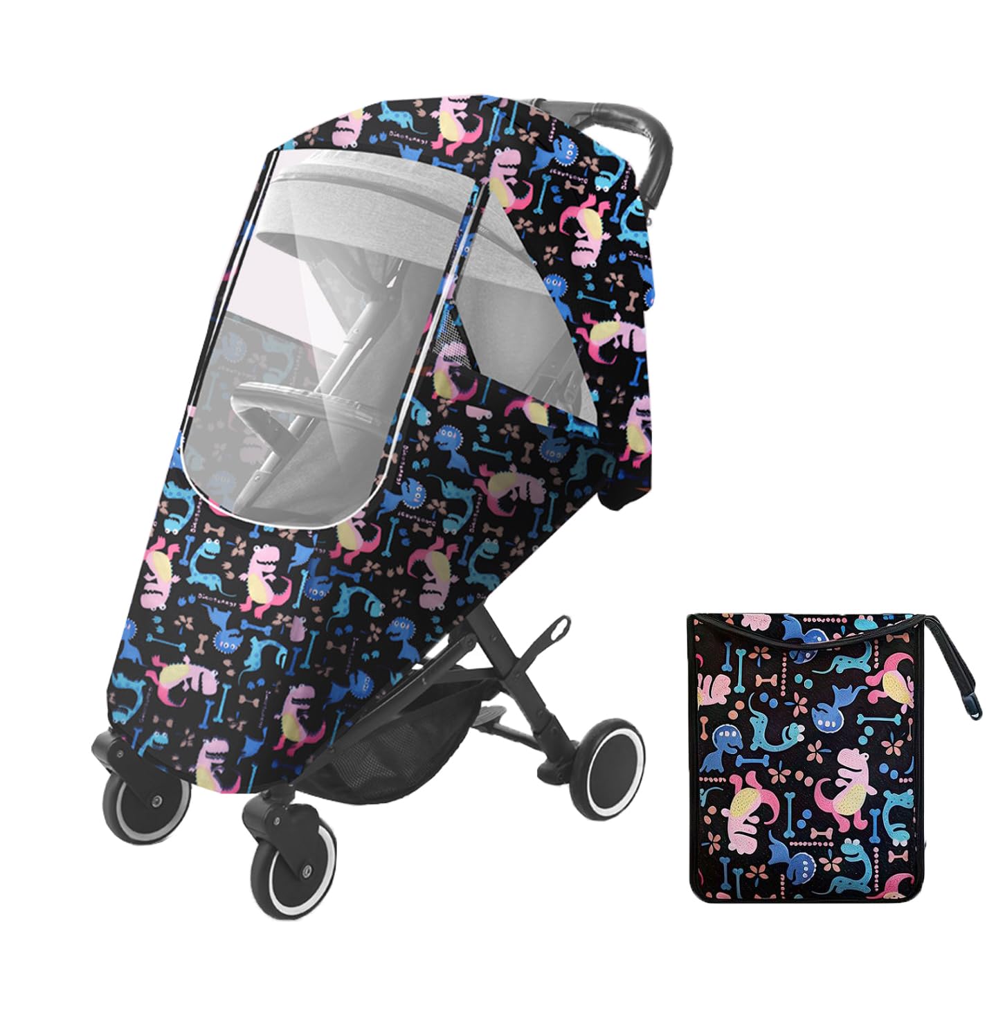 Baby Pushchair Raincover Universal Stroller Weather Shield Windproof Waterproof Pram Rain Cover Baby Travel Weather Shield Harmless Buggy Rain Shield Dustproof Rain Cover Oxford Raincover (Black A)