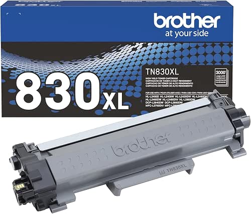 Brother Genuine TN830XL Black High Yield Printer Toner Cartridge -