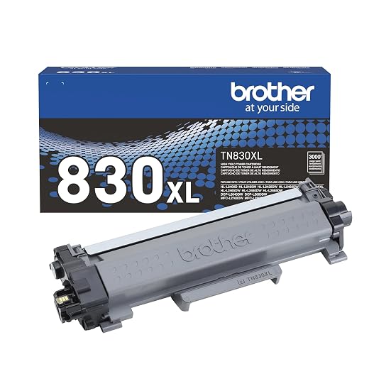 Brother Genuine TN830XL High-Yield Black Toner Cartridge, Higher Yield for Value, Original Toner Replacement cartridges, Toner for Brother Laser Printers HL-L2405W, DCP-L2640DW, MFC-L2807DW, and More
