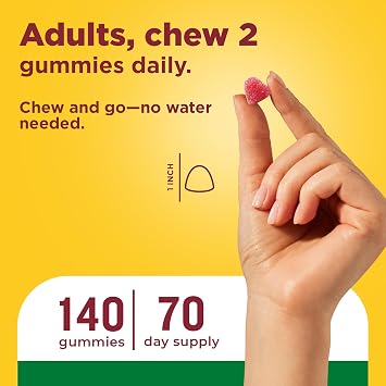 Nature Made Multivitamin + Omega-3, Multivitamin Gummies for Women and Men, Daily Nutritional Support, 140 Adult Gummy Vitamins & Minerals, 70 Day Supply