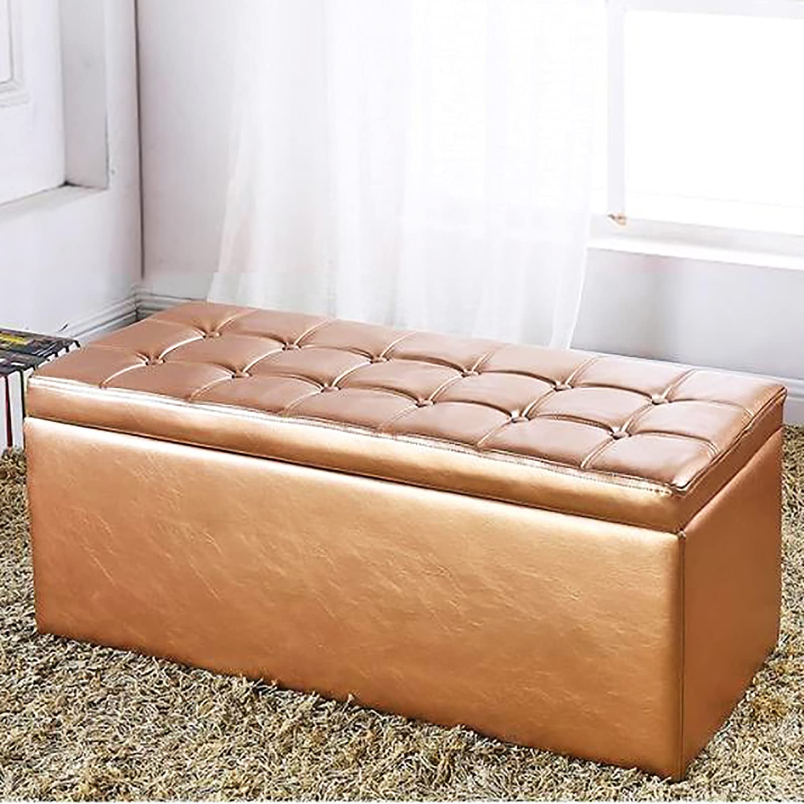Ottoman moderne en bois massif rembourré pour tabouret de salon design