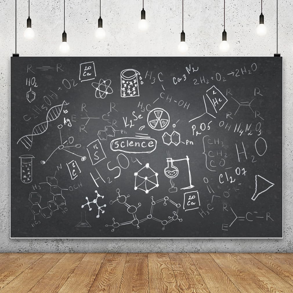 BELECO 2.5 X 1.8 M Fabric Science Topic, Classroom Blackboard Background, Chemistry, Mathematics, Geometry, Physics, Handwritten Blackboard Background, Online Teaching, Back To School, Party Decor - View #2