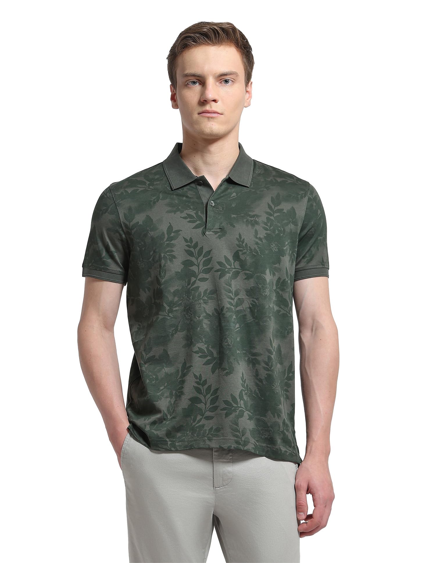 arrow Men's Floral Printed Regular Fit Polo Shirt-picture-58