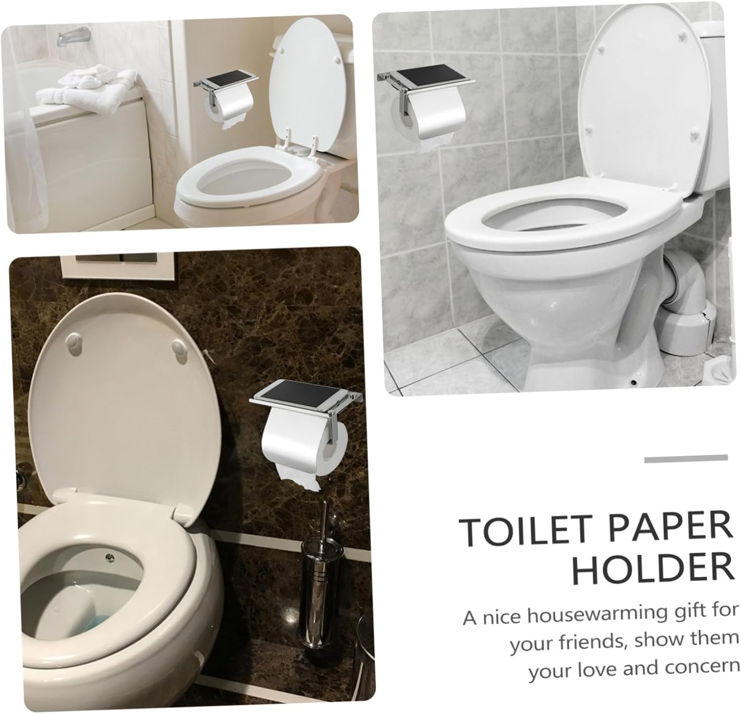 DOITOOL Modern Wall Mount Toilet Paper Holder Stand for Bathroom Recessed Paper Dispenser Shelf Organizer Dry Clean Accessory