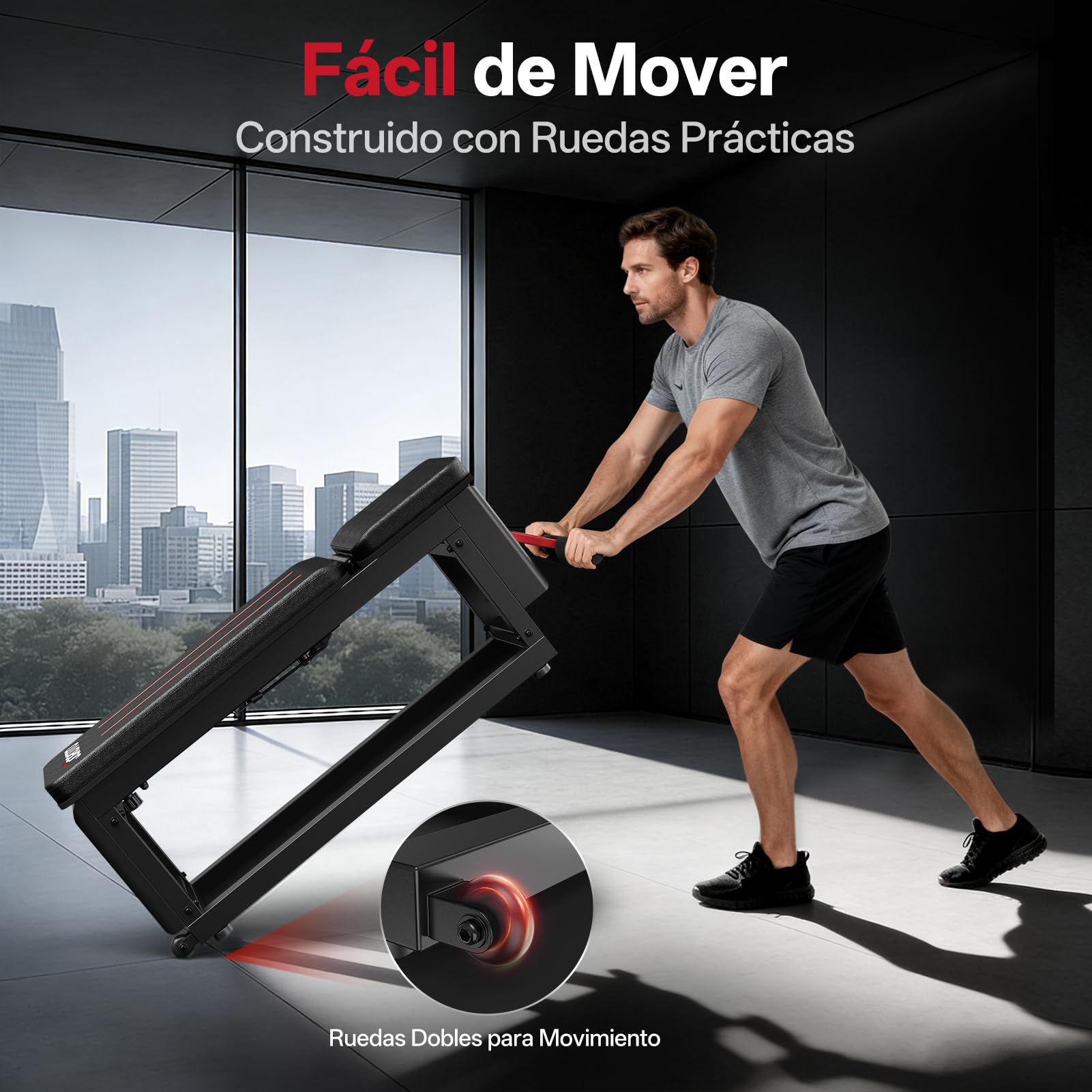 JOROTO MD85 Banco Musculación Ajustable con Almacenamiento Integrado, Capacidad 990LBS/450KG Banco de Pesas Multifuncional, Brazo de Tracción 9 Posiciones y Respaldo 7 Posiciones Banco Gimnasio Casa