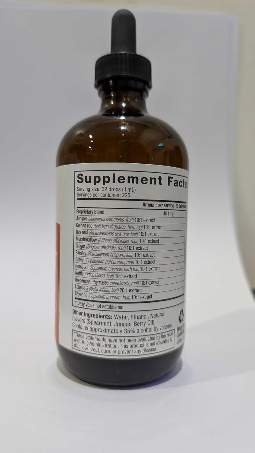 Strauss Naturals Kidney Support Supplement Drops for Men and Women – Kidney Cleanse Detox & Repair – Helps with Urinary Tract Function - Vegan & Non-GMO – Spearmint Flavored – 225 ml Bottle