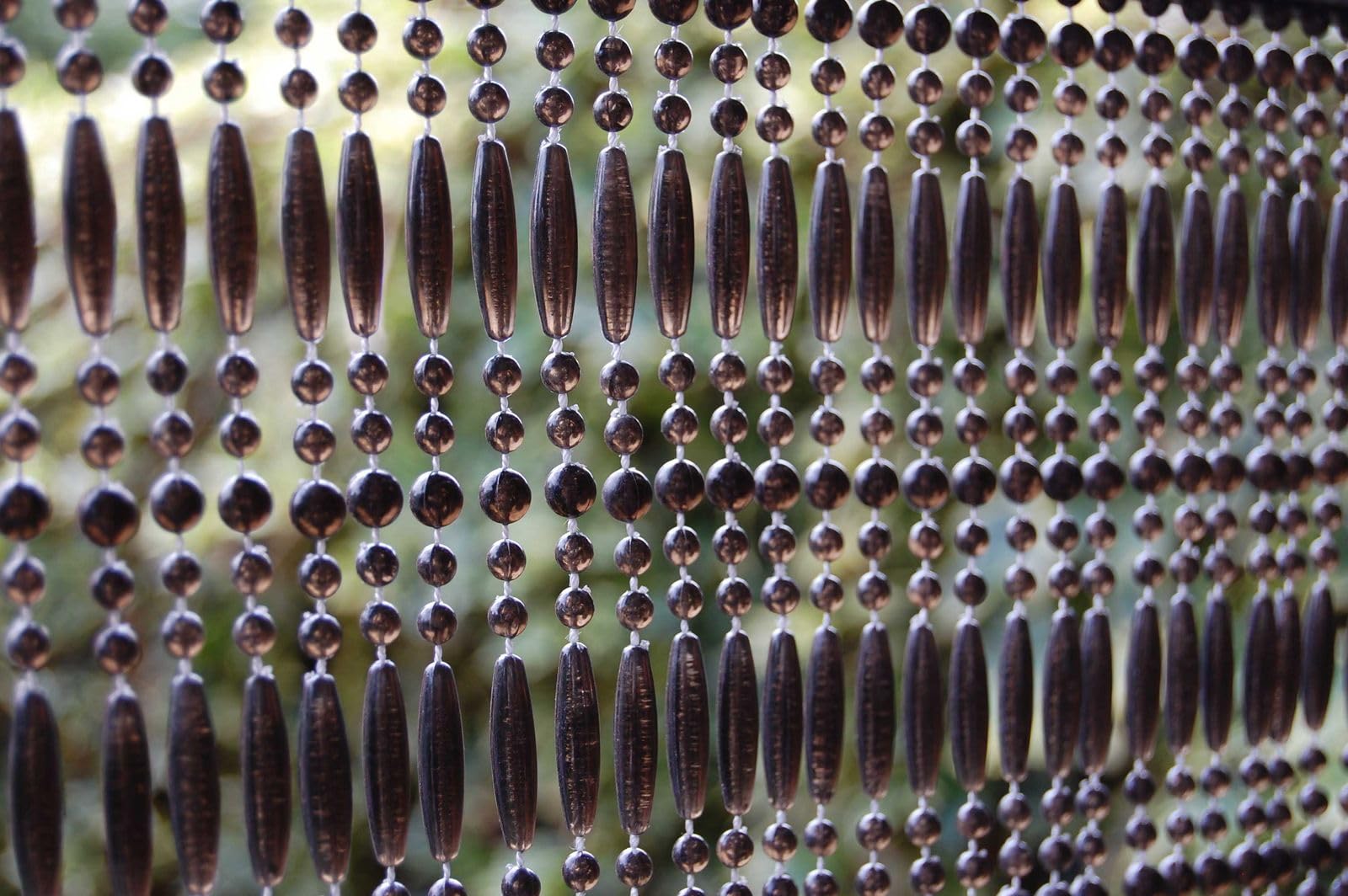 La Tenda Door Curtain with Black Beads 90 x 210 cm