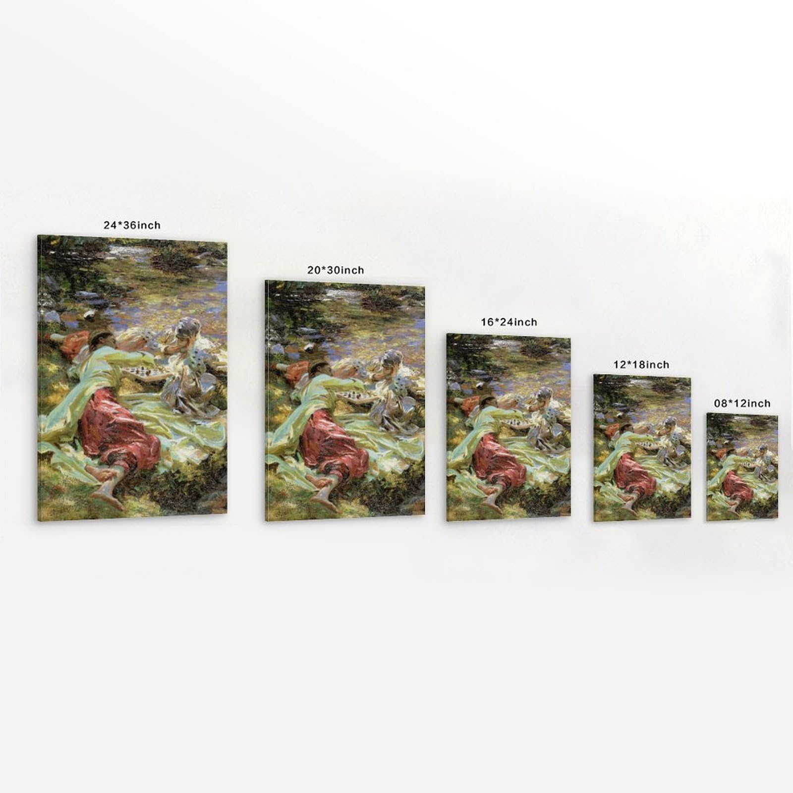 XuXueCC Stampe artistiche da parete con John Singer Sargent, motivo: Il gioco a scacchi, alla moda, da appendere, decorazione per la casa, idea regalo, 40 x 60 cm
