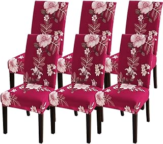 SearchI Chair Cover 6 Pack Stretch Dining Chair Covers High Back Chair Protective Cover Slipcover,Elastic Chair Protector ...