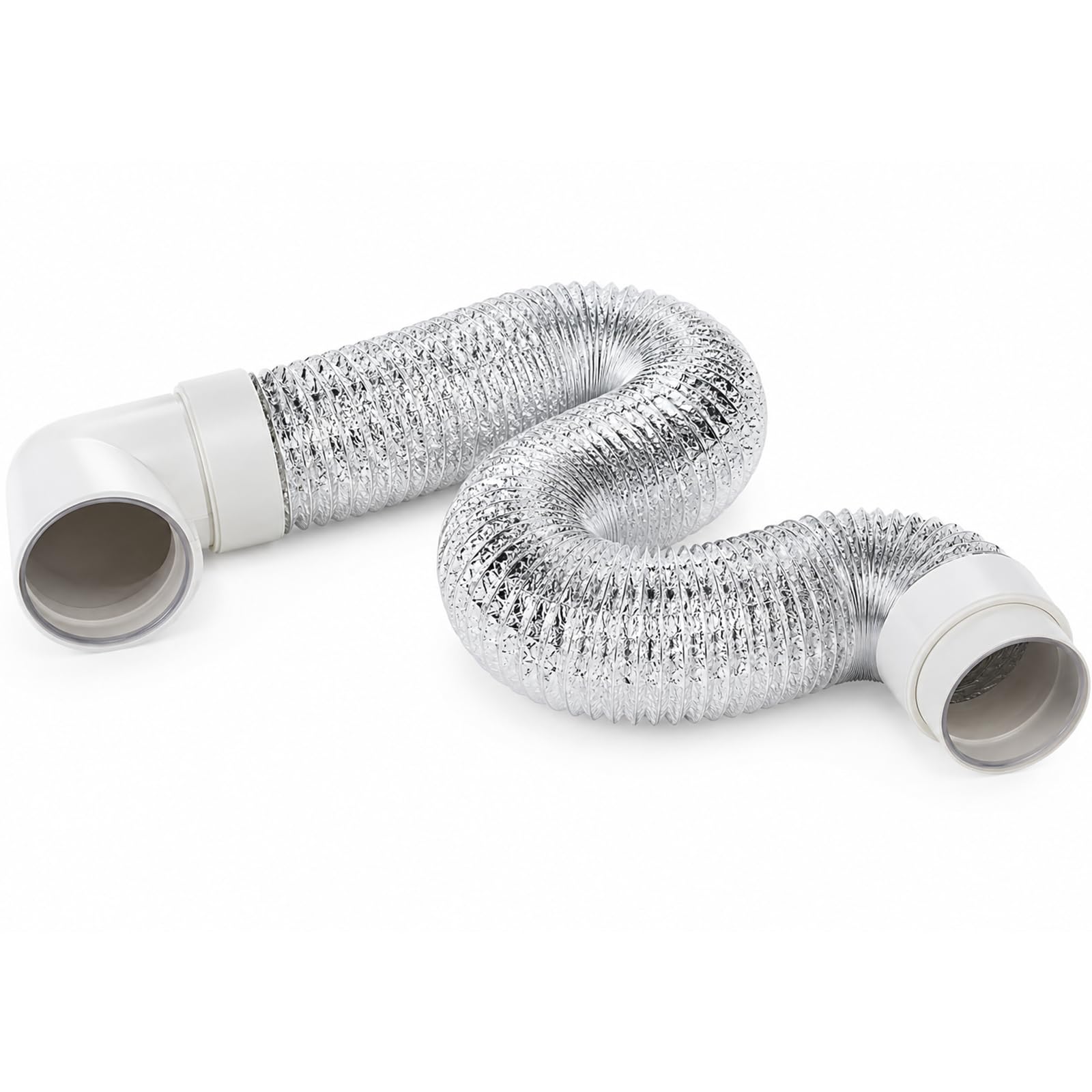 Photo 1 of Dryer Vent Connector Kit - 90 Degree Dryer Vent Hose Connector for Tight Spaces, Space Saving Dryer Vent Elbow With Hose - DIY Toolless Design with Airtight Seal - STV-M by Ziggurat Products