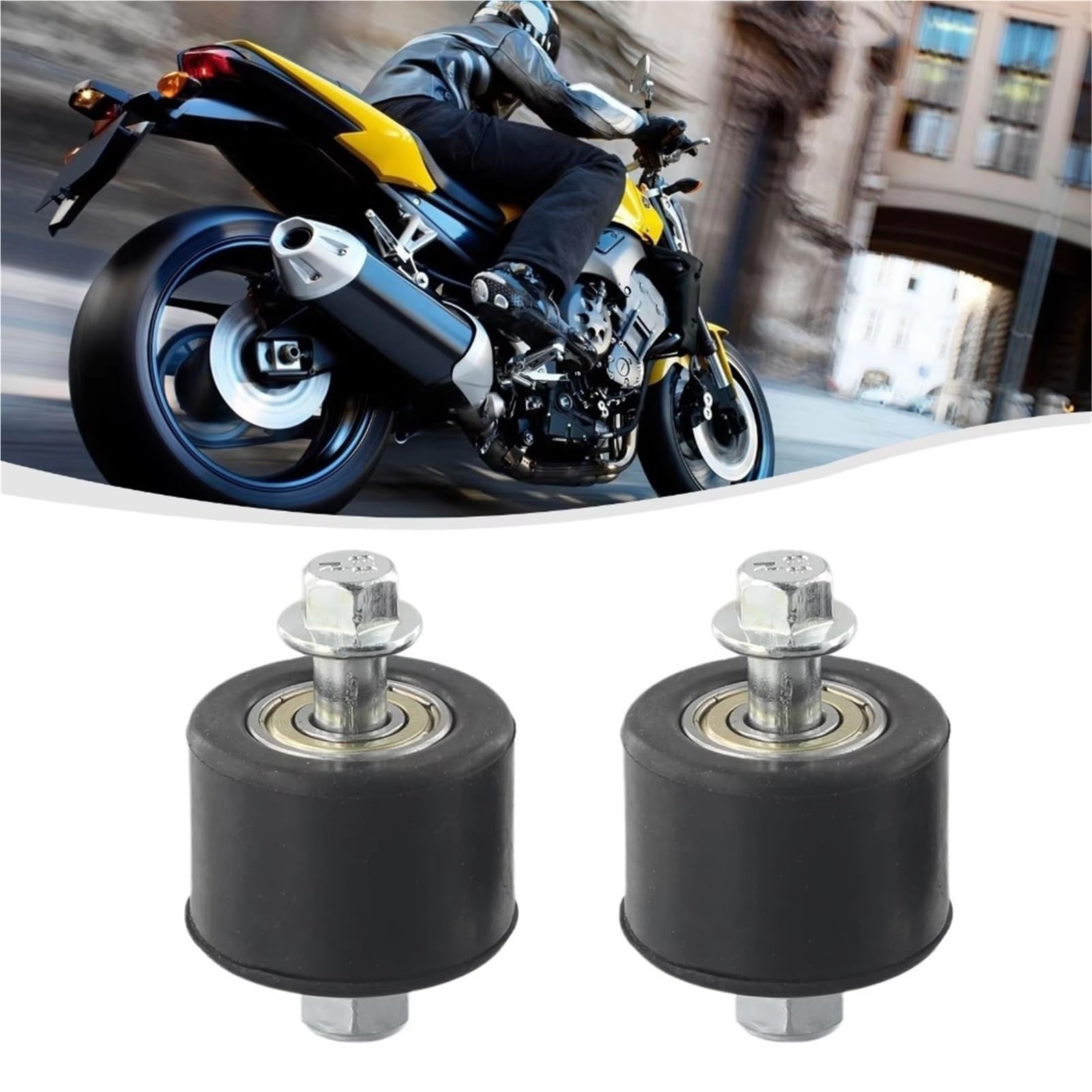 Tensor de Cadena de distribuci Guía de Rodillo Tensor de Cadena de Motocicleta, Deslizador de polea de 8 mm con Junta de Perno, Compatible con YFZ 350 Tensor de Cadena(2pcs)