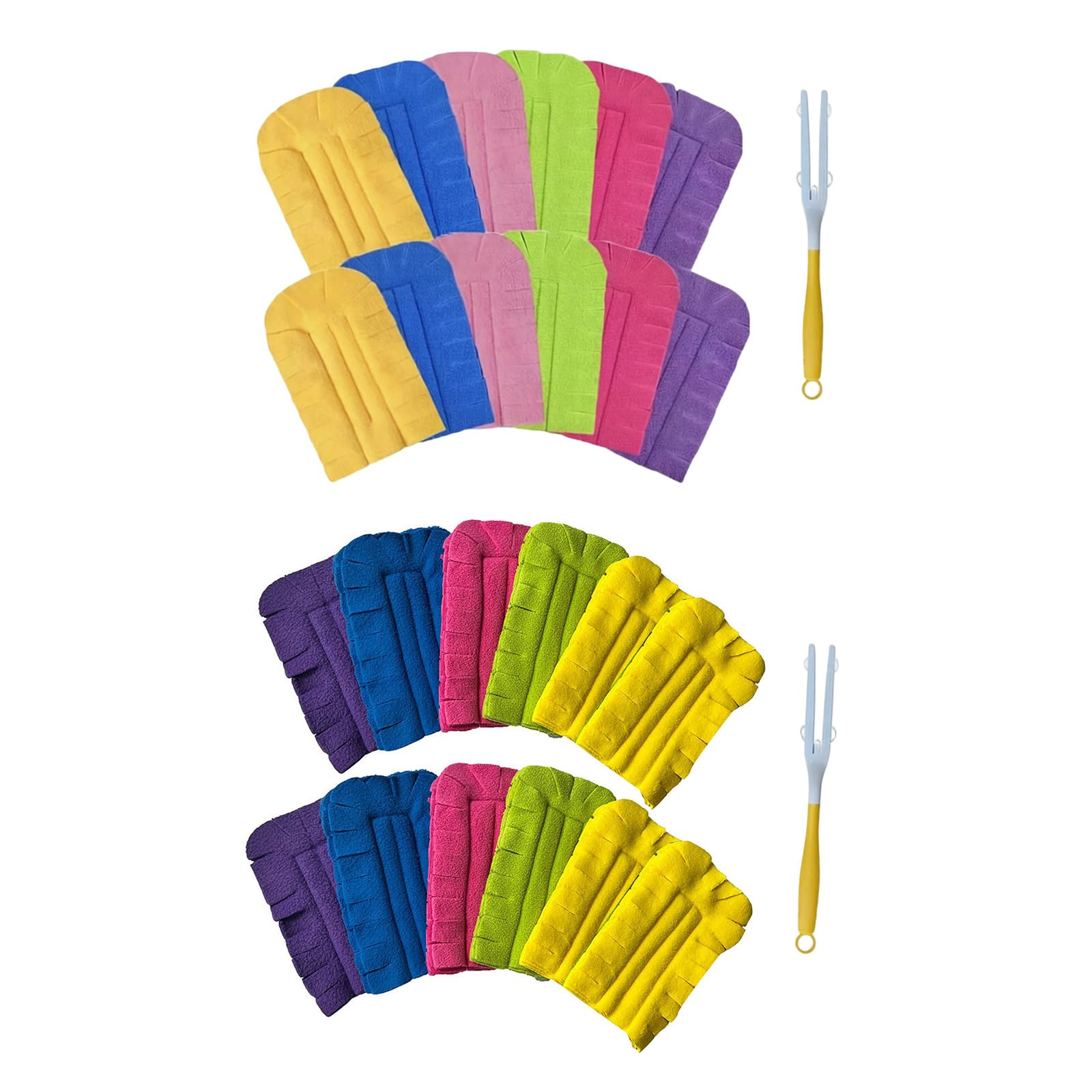 12 Piezas de plumeros Reutilizables de Repuesto Lavables de Forro para Limpiar Techo, Ventilador, Madera, Ventana, Cocina, Piso, recambios de plumeros de Microfibra