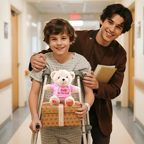 Miniatura 6 de Get Well Soon - Oso de regalo para mujer y hombre, cómodo animal de peluche suave, oso de peluche para el hospital Get Better Soon, color verde