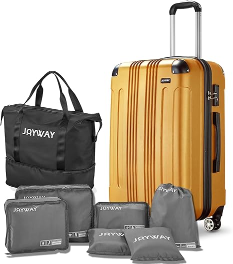 review Joyway Luggage Suitcase, 8 PCS Luggage with Spinner Wheels,Suitcase with TSA Lock, Hardside Luggage (24