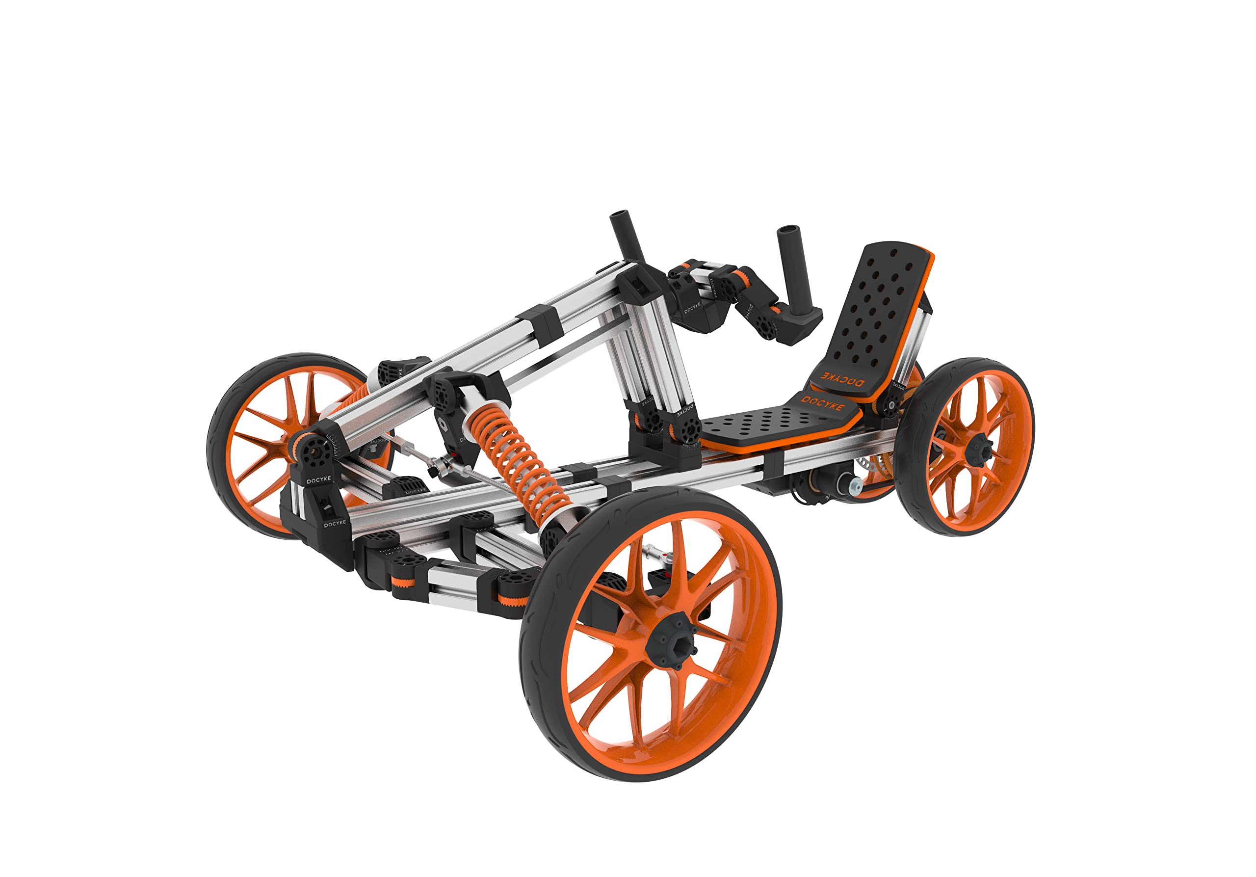 Harper & Bright Designs Electric Go Kart for Kids Ages 3-12, 18V Drifting Go Karts for Kids with Adjustable Seat, Outdoor Bicycle Karts with Four Wheels for Boys and Girls, (Silver, 18V)