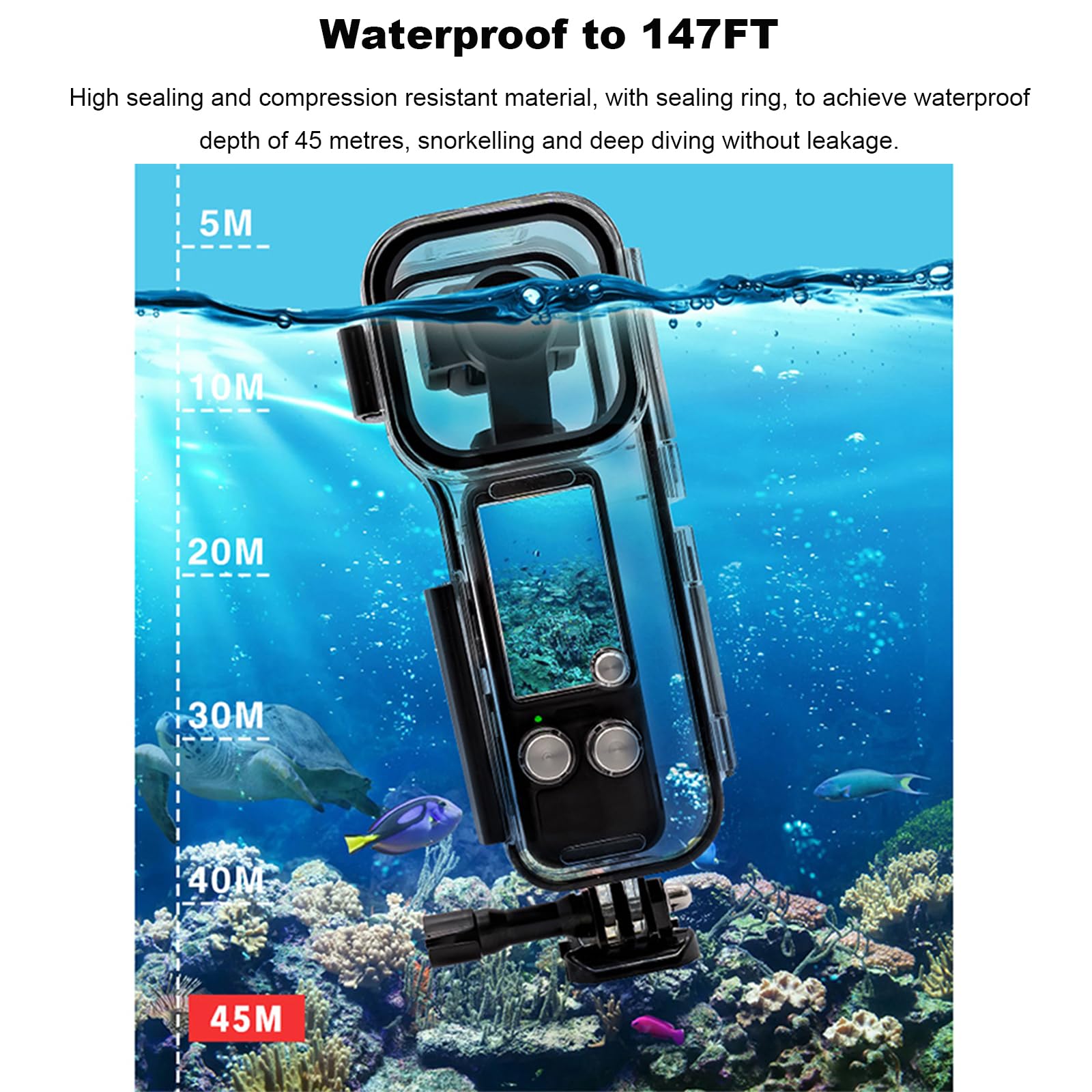 Custodia Impermeabile Per Insta 360 X4 Fino A 40m | Guscio Trasparente Con Vetro Temperato Per Subacquea