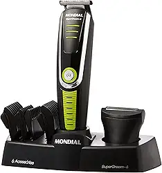 MONDIAL Aparador de Pelos Super Groom 06, Preto/Verde, 6W, Bivolt - BG-04