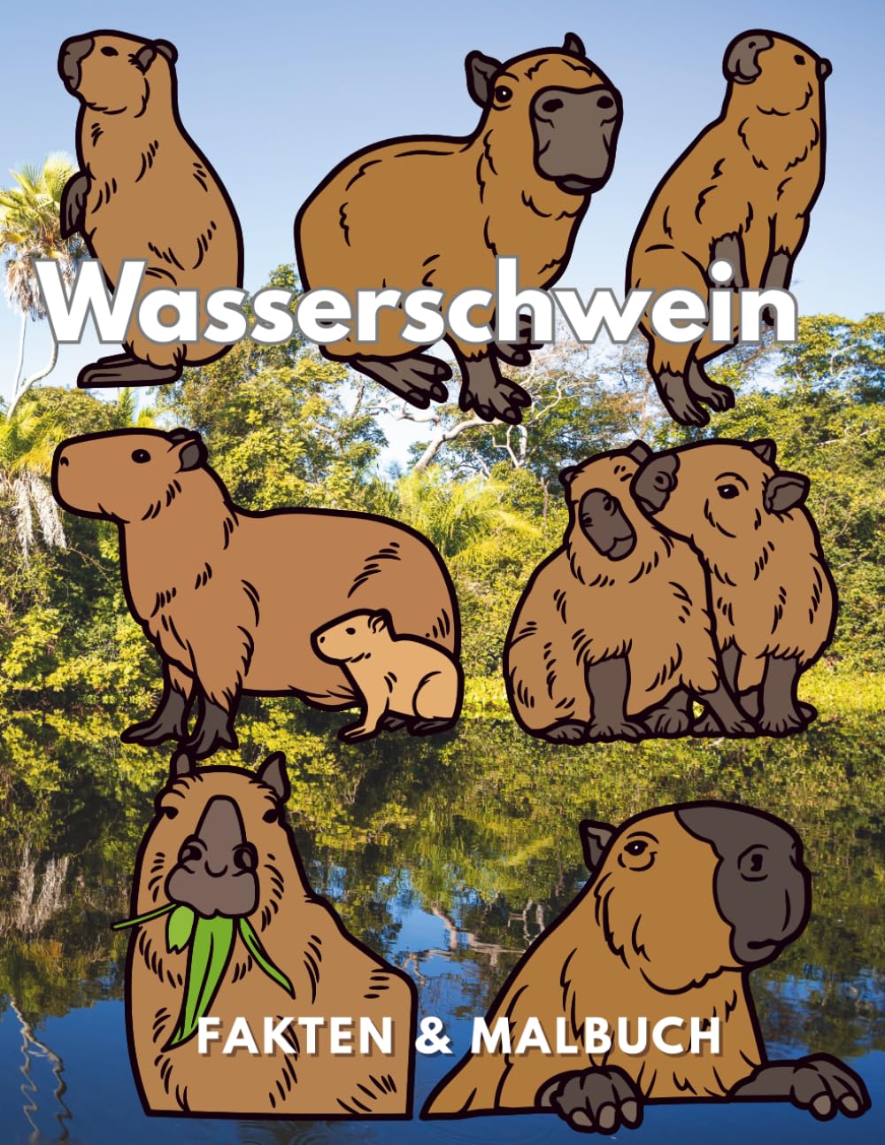 Wasserschwein: Fakten & Malbuch: Aktivitätsbuch für Kinder im Alter von 2 bis 16 Jahren (Tierfakten und Malbücher)
