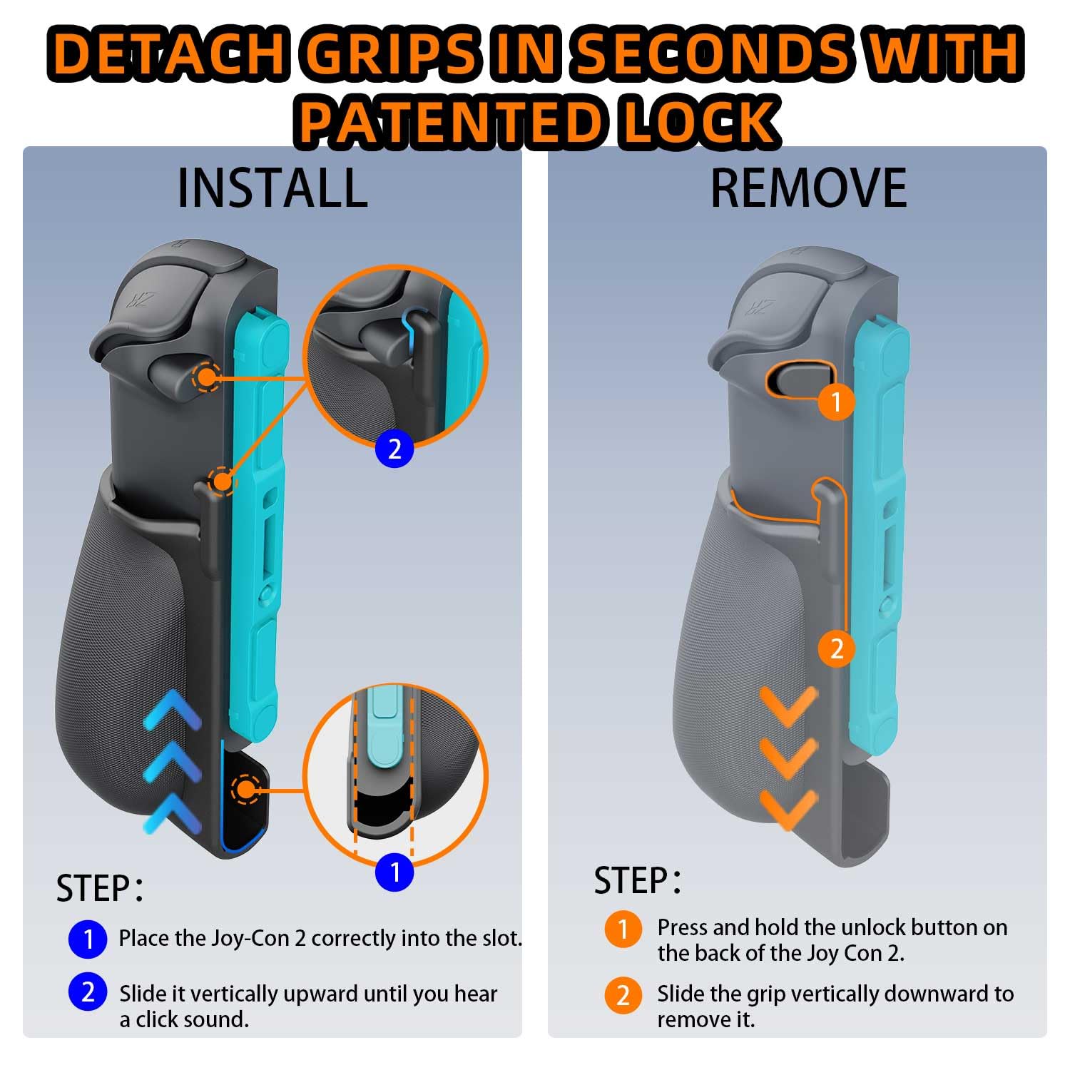 IFYOO NexGrip Ergonomisches Griffset für Nintendo Switch 2 Joycons, Griffhülle Kompatibel mit Joy Con 2 Controller, kompatibel mit Switch 2 Joycon, Switch 2 Zubehör – Schwarz