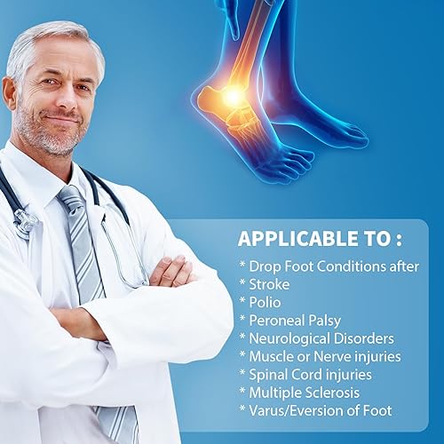 Miniatura 3 de Tenbon Ortesis de tobillo con soporte para el tobillo - Compresión cómoda acolchada ajustable para una mejor marcha al caminar evita calambres y