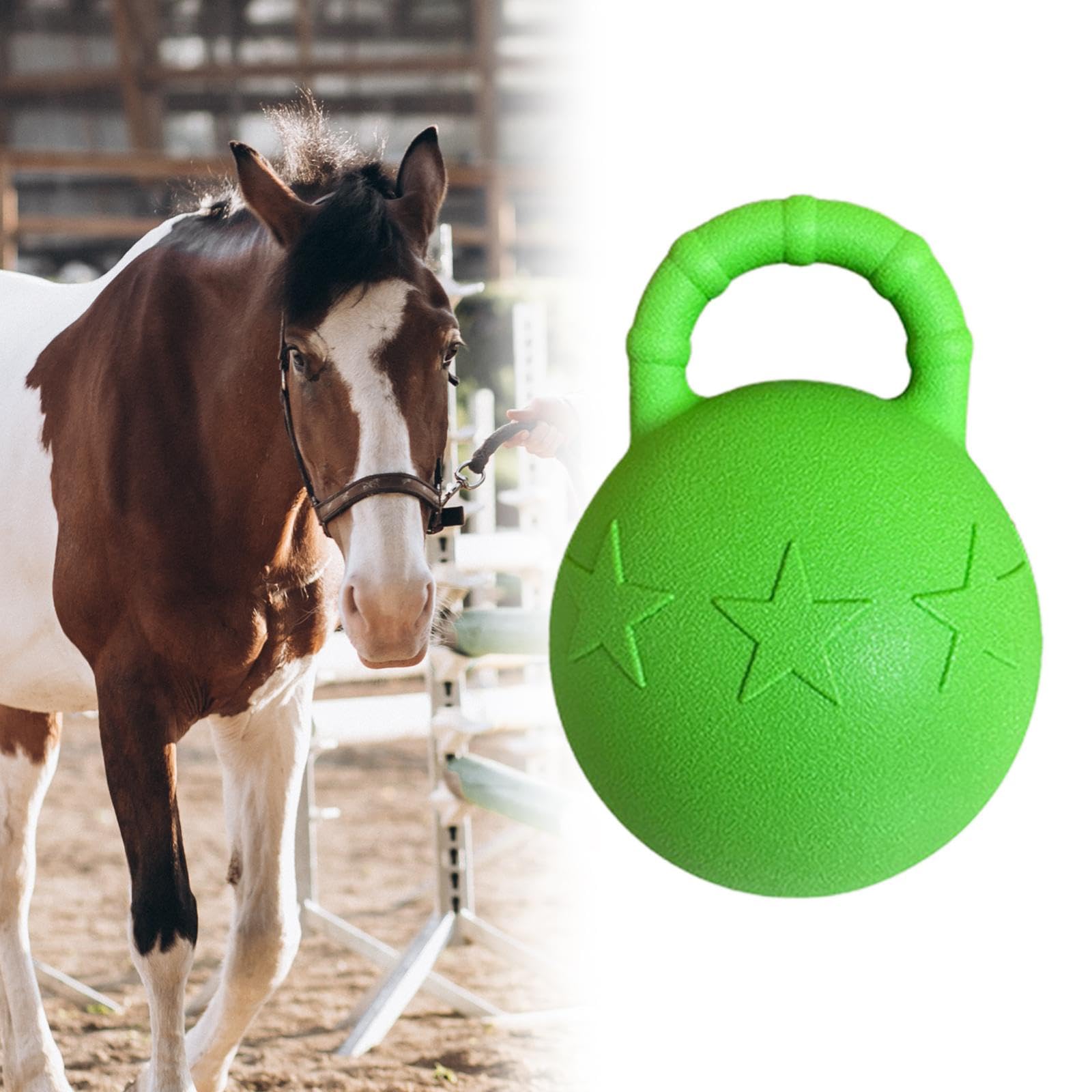 Pferde Spielball, Hundespielzeug, Haustierbedarf, 25 cm Elastischer Gummiball für Mittelgroße Und Große Hunde, mit Griff Zum Spielen