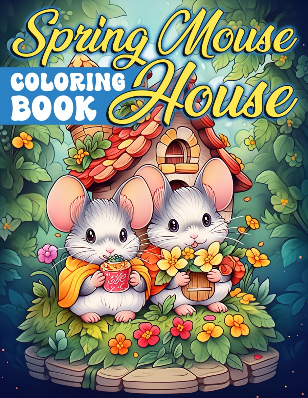 Spring Mouse House Coloring Book: Charming Mice Village in Springtime Settings Coloring Pages Cozy Shelters for All Ages Stress Relief and Creativity