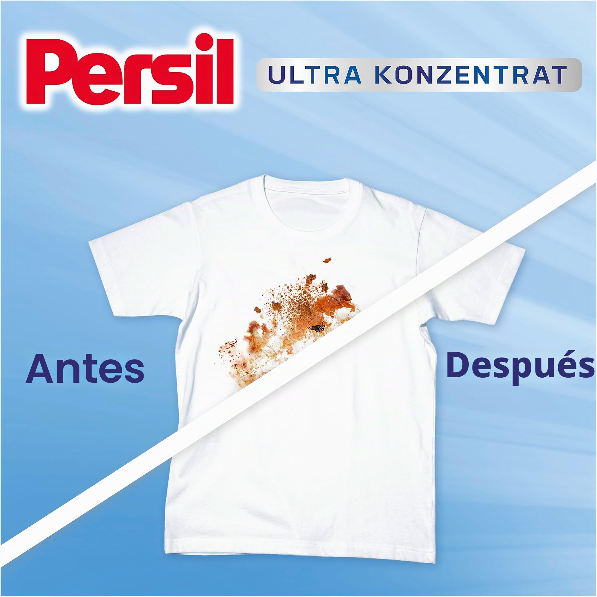 Persil Ultra concentrado Sensitive Gel (124 lavados), detergente líquido para alérgicos y bebés en botella más pequeña para menos plástico, elimina las manchas difíciles, dermatológicamente probado