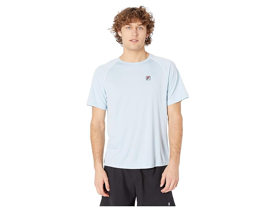 

Fila Heritage Tennis Piped Crew (Angel Falls/White) Men's Clothing, Blue