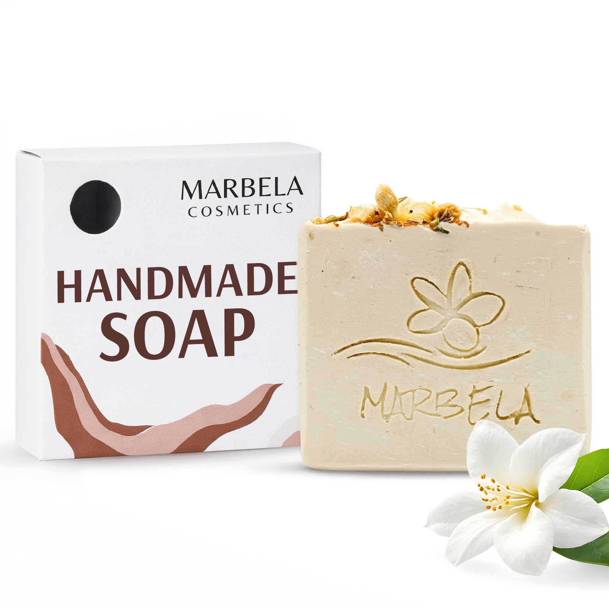 Marbela Cosmetics Handmade Soap Bar - Made in USA, Vegan Friendly, Palm Oil Free, Natural Bar Soap - Gentle Face & Body Soap for Daily Skin Care,